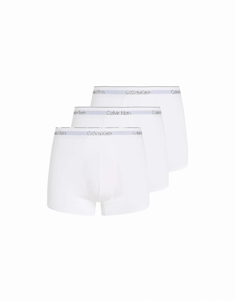 3-Pack Modern Cotton Boxer Trunks, White
