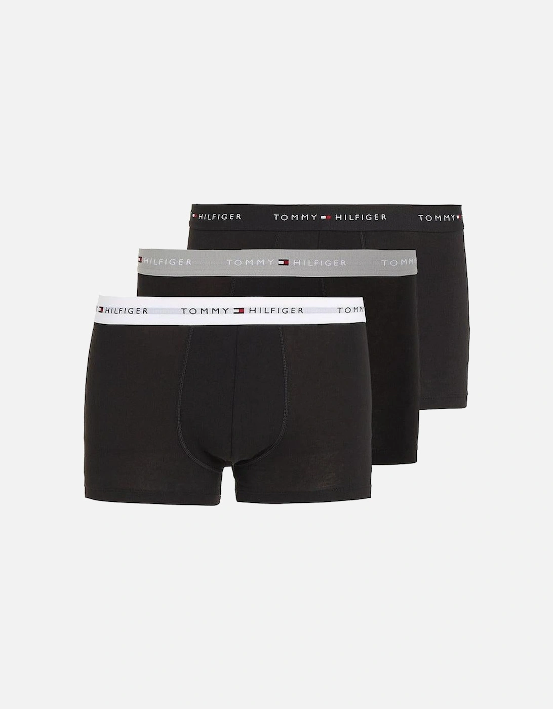 3-Pack Signature Essential Logo Boxer Trunks, Black/Grey/White, 8 of 7