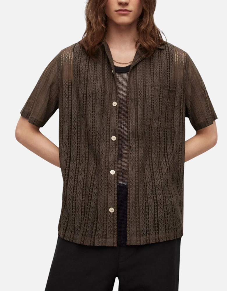 All Saints Mens Shirt Short Sleeve Summer Relaxed Fit Casual Holiday New Cotton