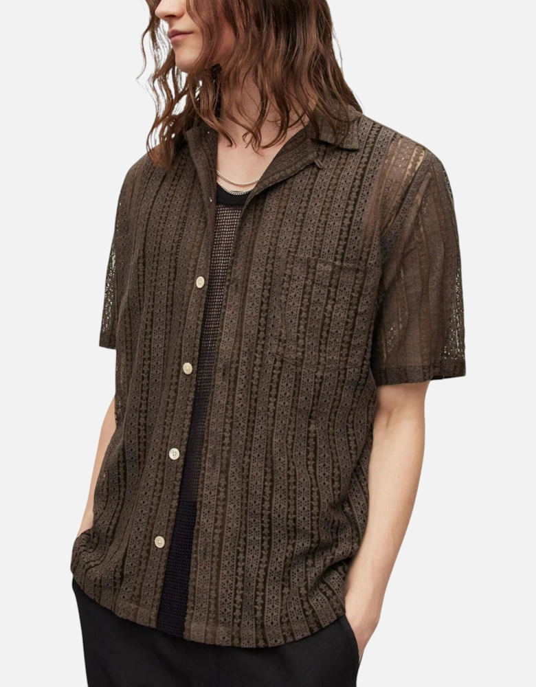 All Saints Mens Shirt Short Sleeve Summer Relaxed Fit Casual Holiday New Cotton
