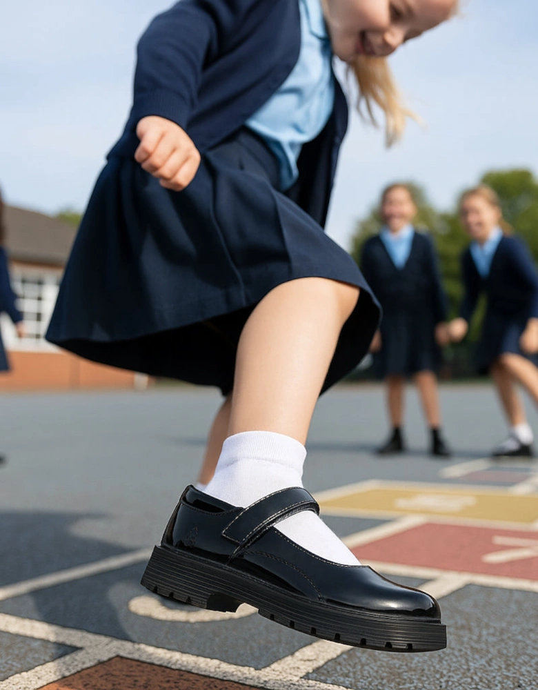 TALLY Girls School Shoes Black Patent