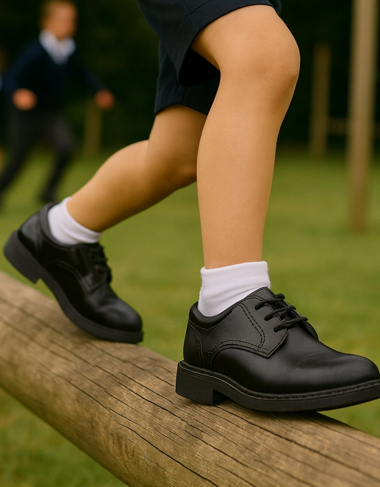 TOMMY Boys Leather School Shoes Black