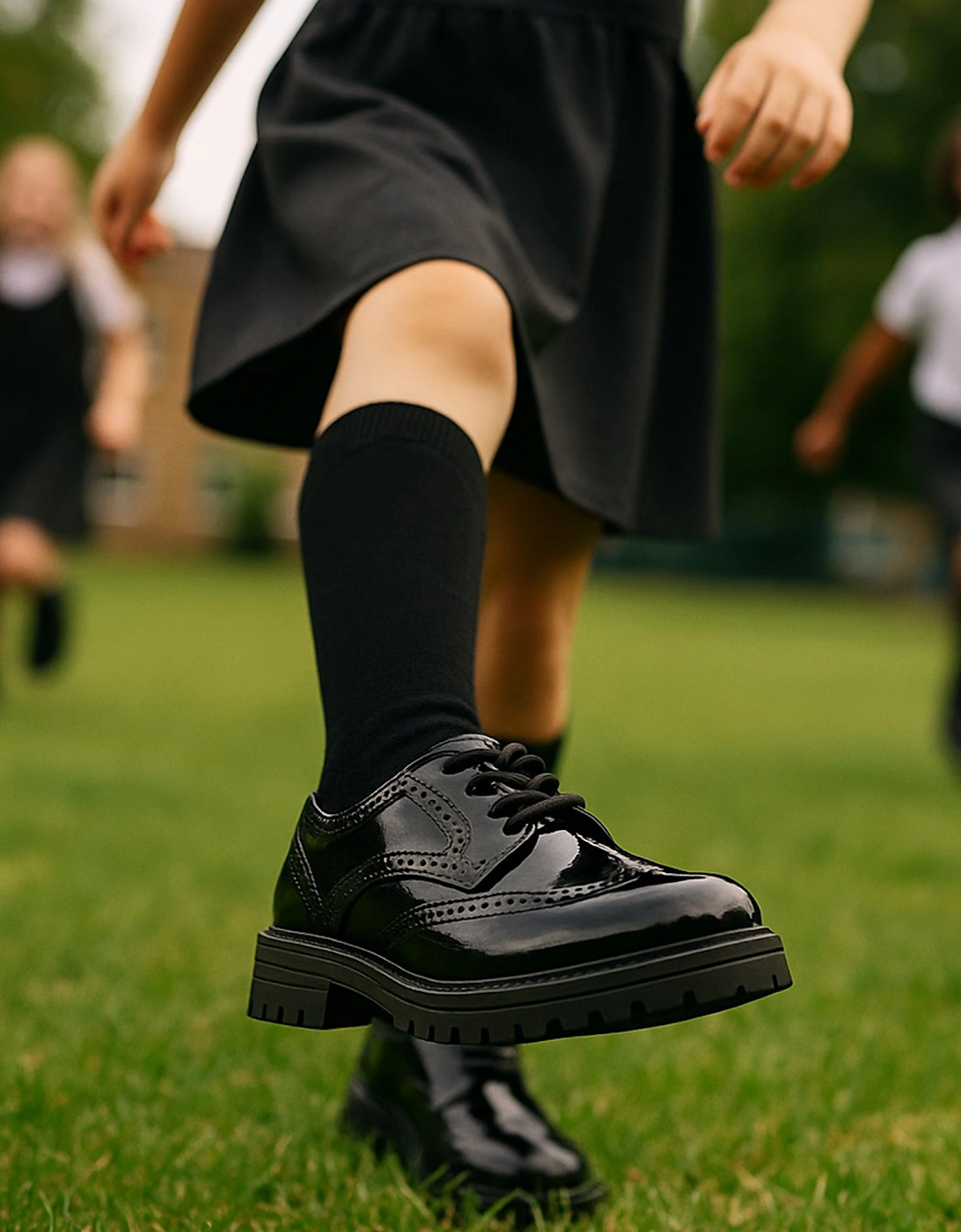 MAXINE Girls School Shoes Black Patent