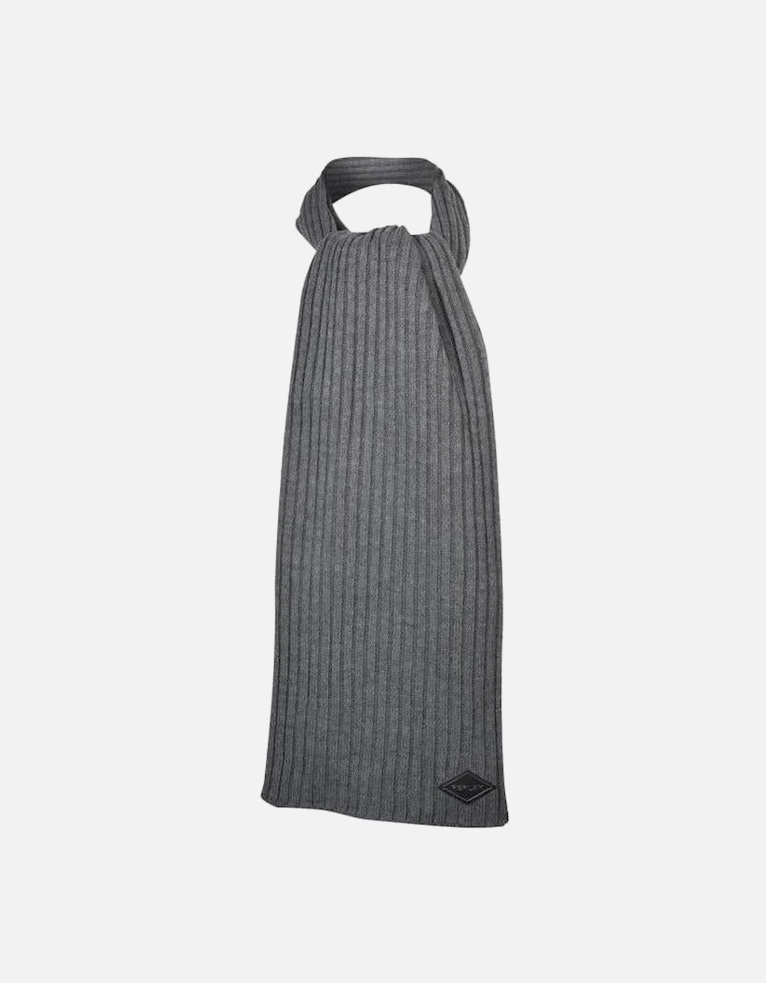 Ribbed Knit Scarf, Grey Melange, 5 of 4