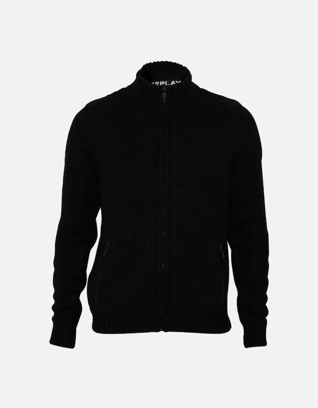 Full-Zip Wool-Knit Jumper, Black, 4 of 3