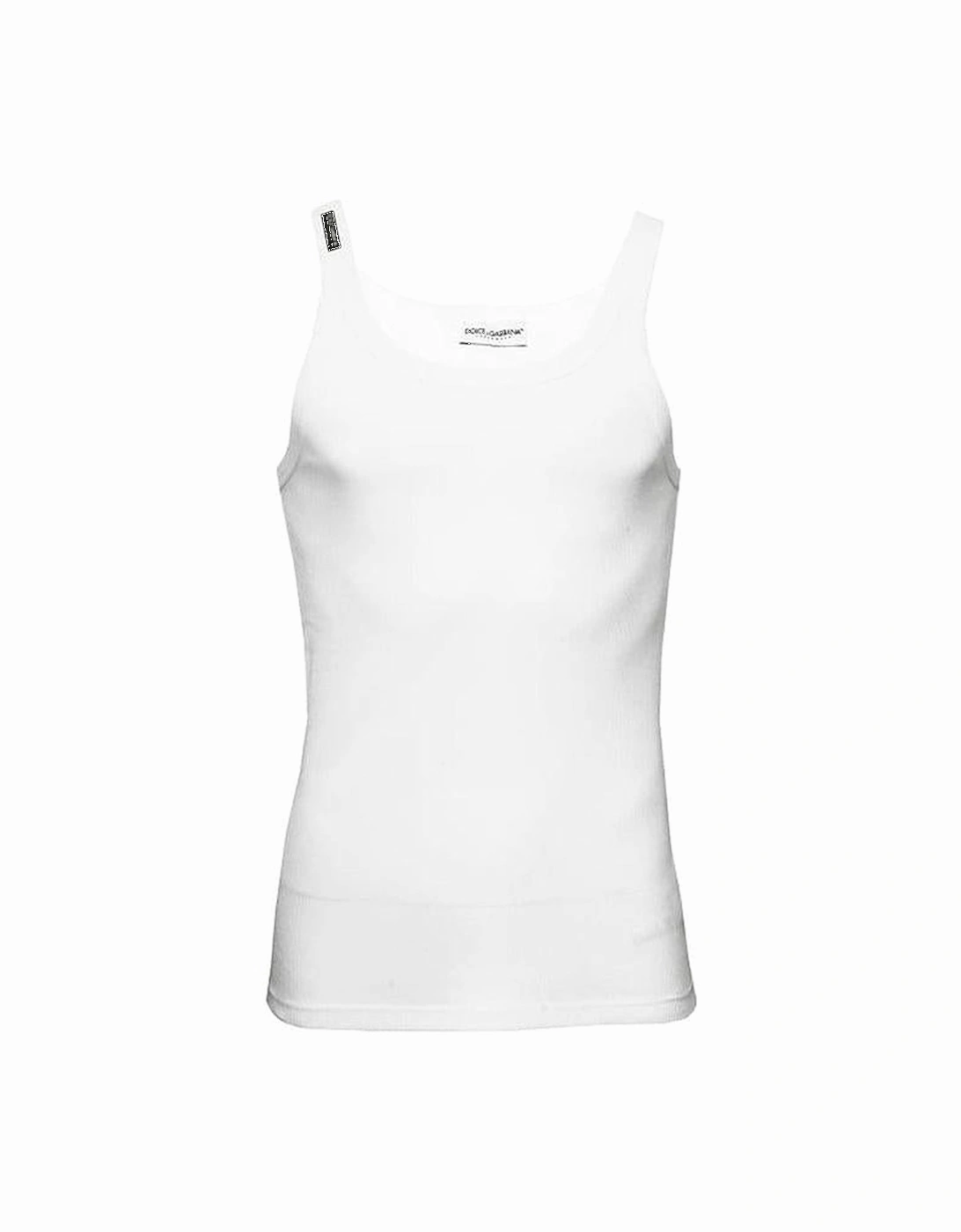 Fine-Rib Cotton Tank Top Vest, Optical White, 3 of 2
