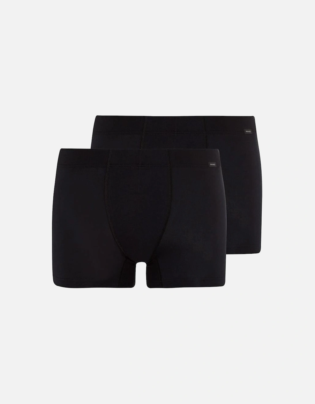 2-Pack Covered Waistband Cotton Essentials Boxer Trunks, Black, 9 of 8