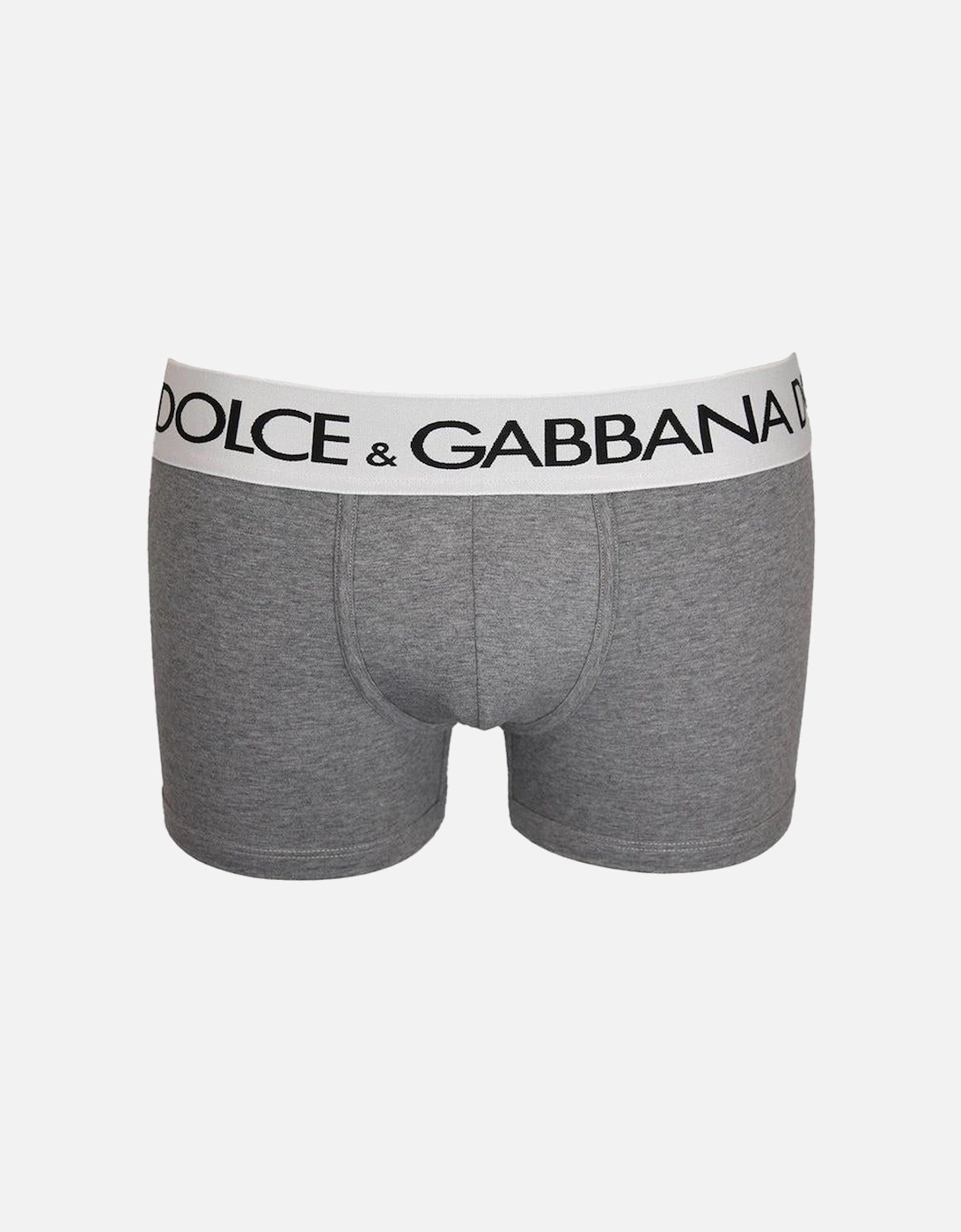 Two-Way Stretch Cotton Jersey Boxer Trunks, Grey Melange, 3 of 2