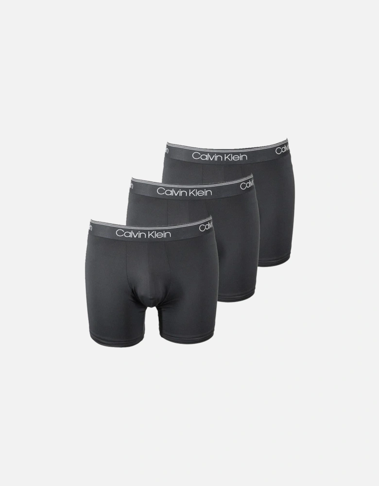 3-Pack Microfiber Stretch Boxer Briefs, Black