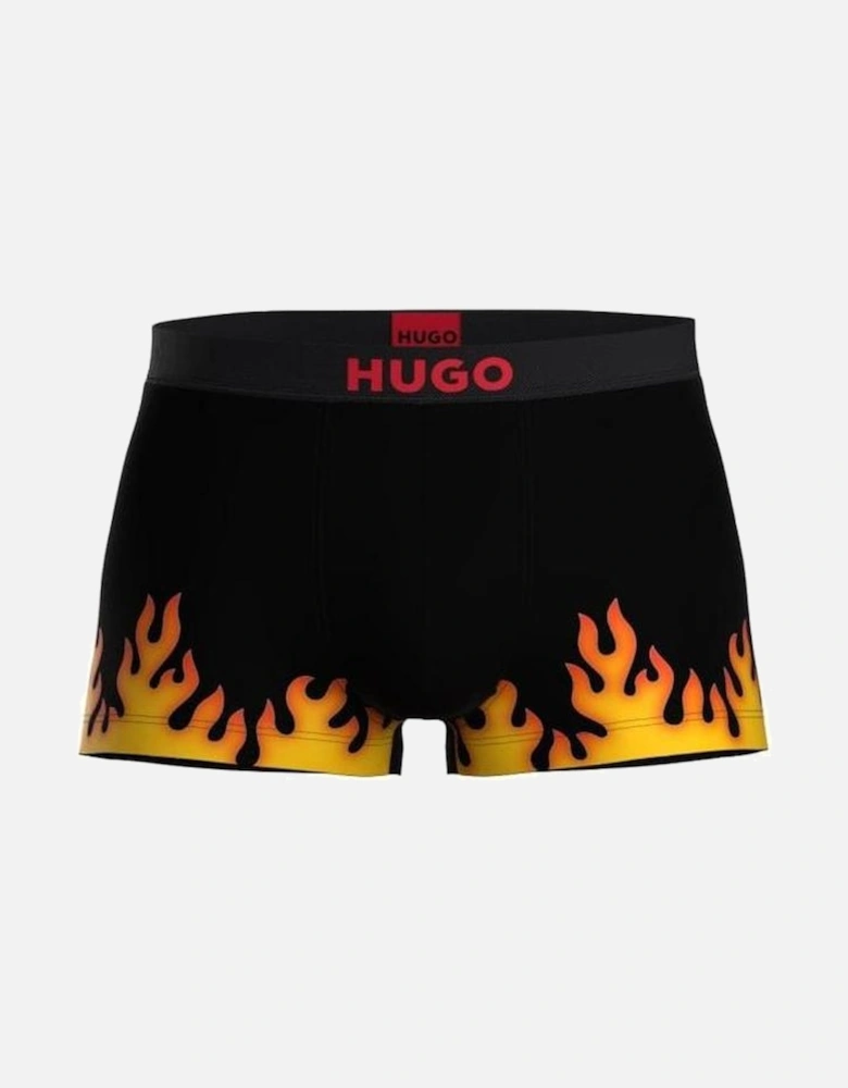 Individual Flames Boxer Trunk, Black