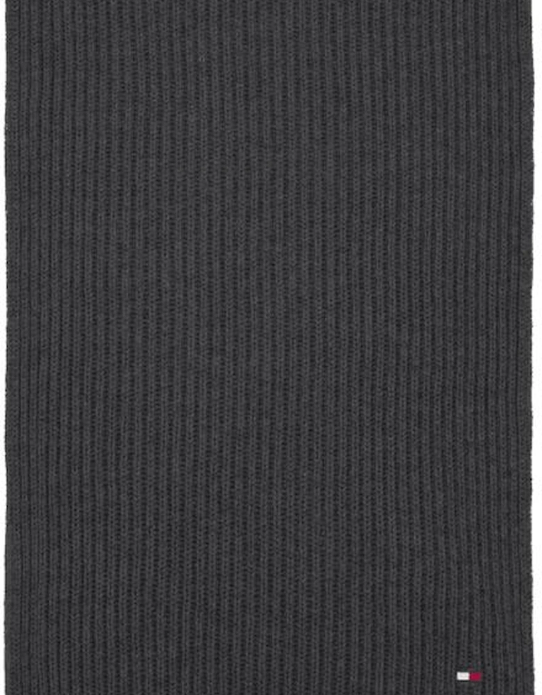 Pima Cotton Cashmere Ribbed Scarf, Charcoal Heather