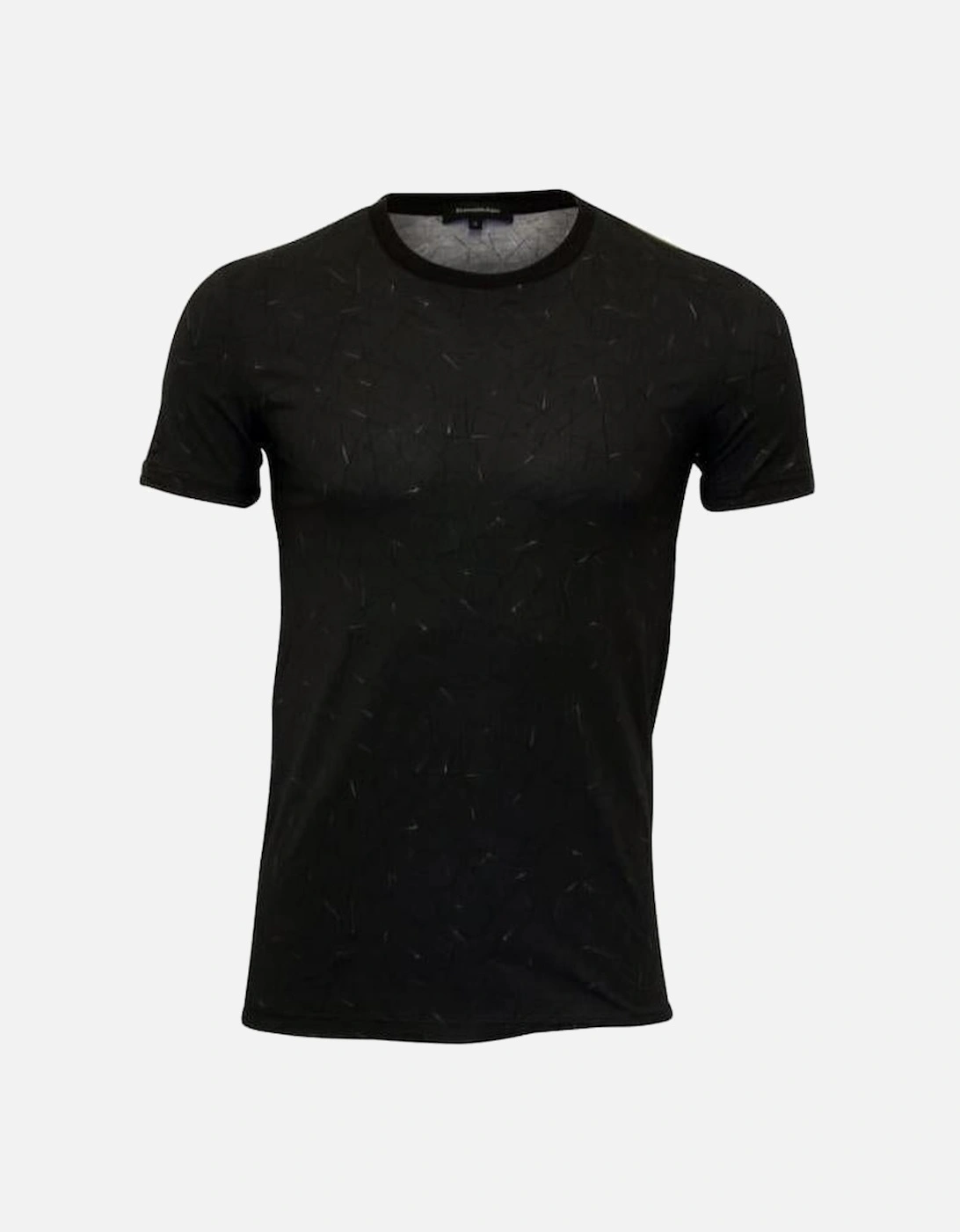 Black Fantasy Stretch Cotton Crew-Neck T-Shirt, Black, 4 of 3
