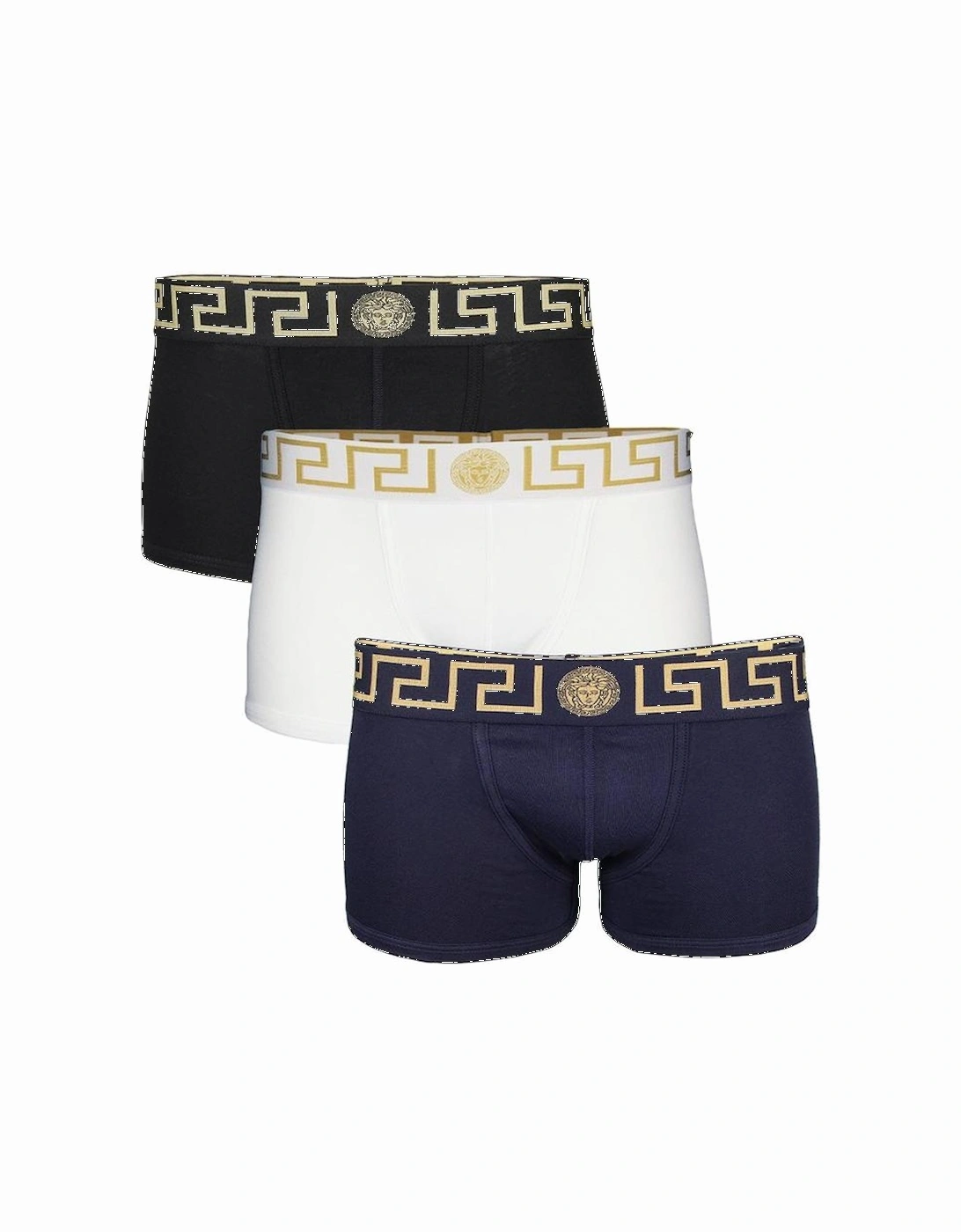 3-Pack Greca Border Low-Rise Boxer Trunks, Black/White/Navy, 3 of 2