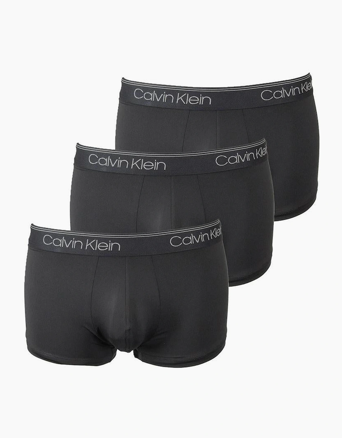 Men's Calvin Klein 3-Pack Microfiber Stretch Low-Rise Boxer Trunks, Black - Size: 32/34/35