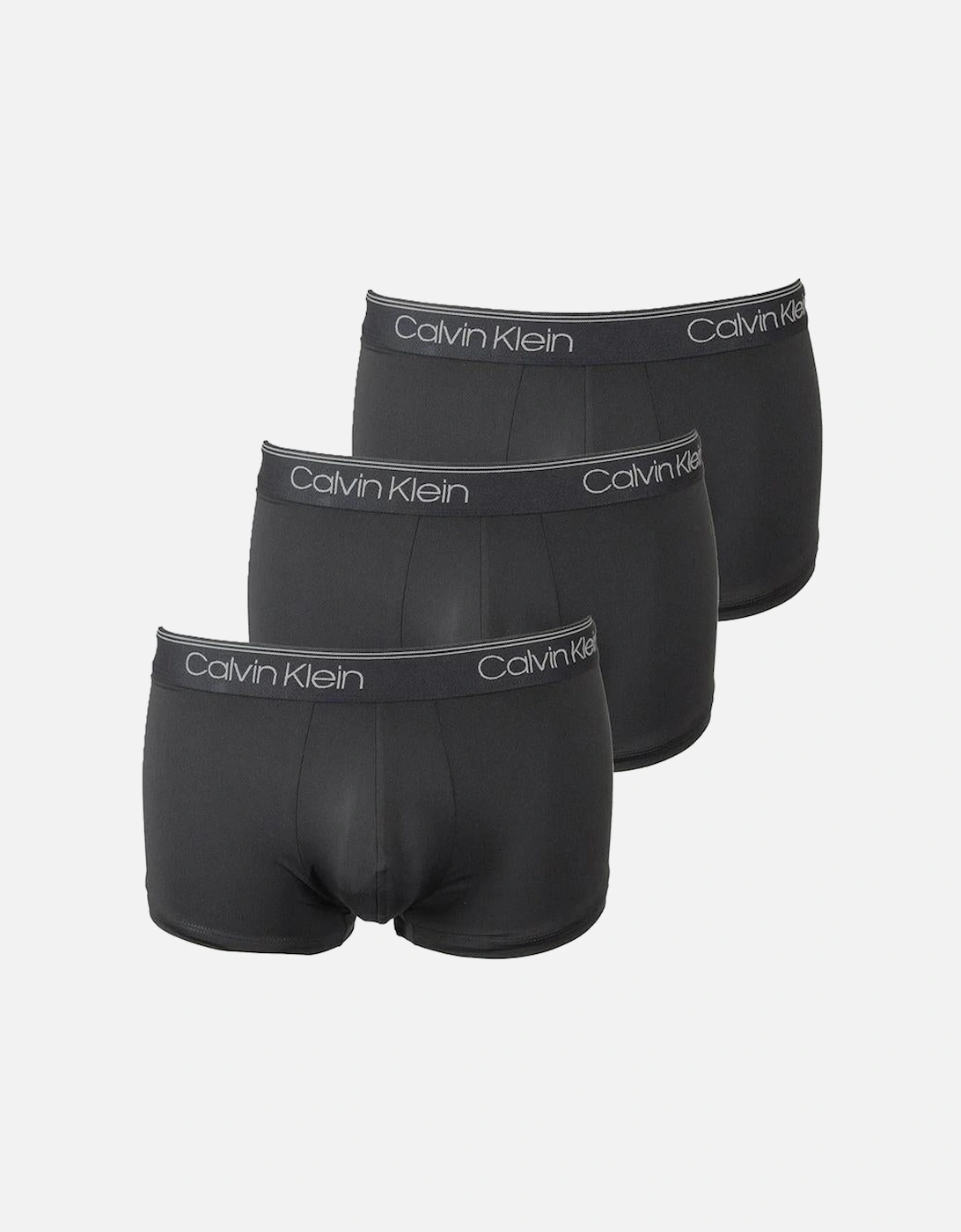 3-Pack Microfiber Stretch Low-Rise Boxer Trunks, Black, 4 of 3