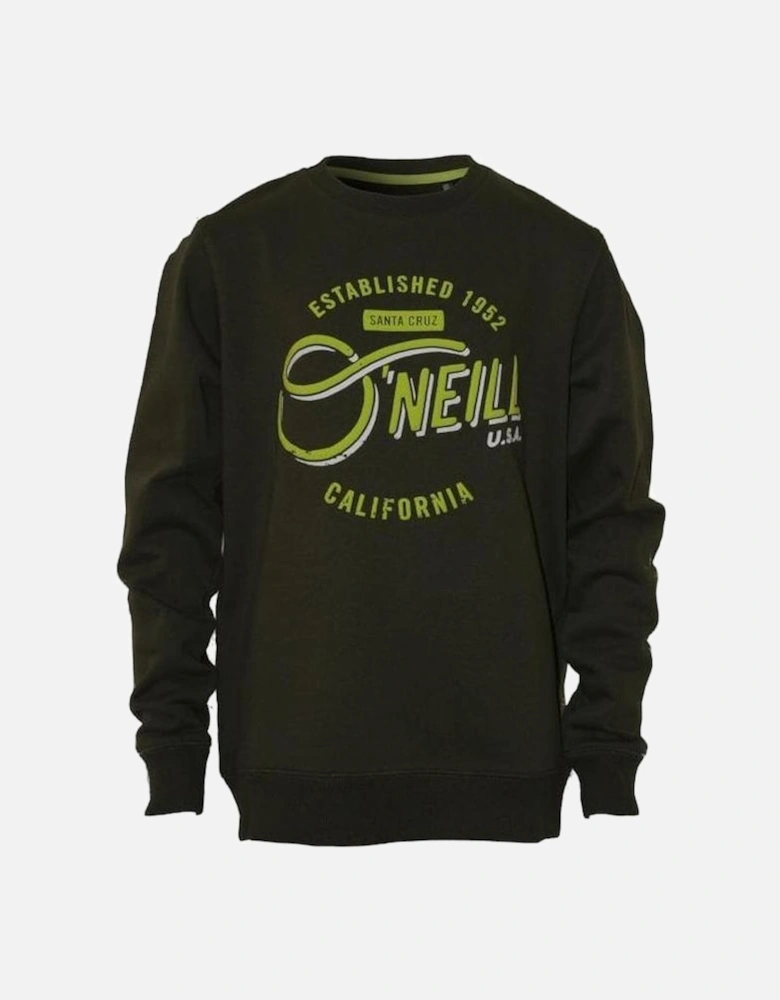 LB Cali Crew-Neck Boys Sweatshirt, Forest Night