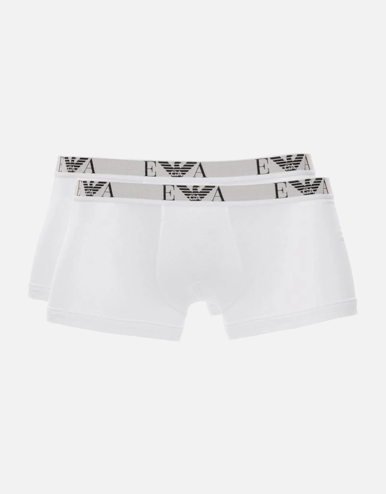 2-Pack Eagle Logo Boxer Trunks, White