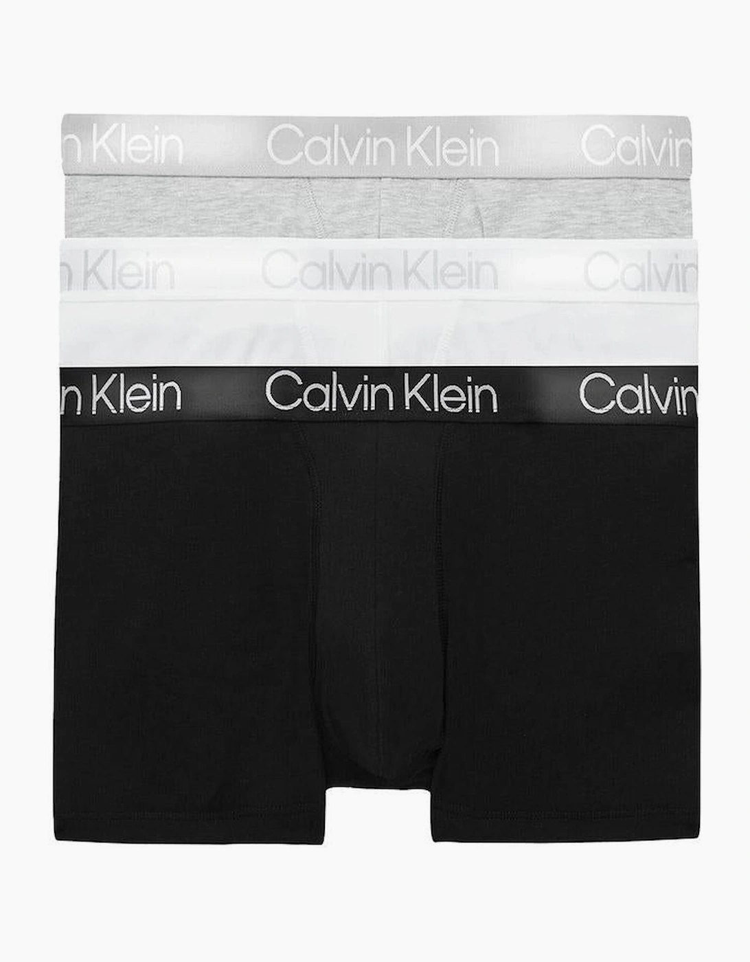 Calvin Klein Men's 3-Pack Modern Structure Boxer Trunks, Black/White/Grey - Size: 37/36/32