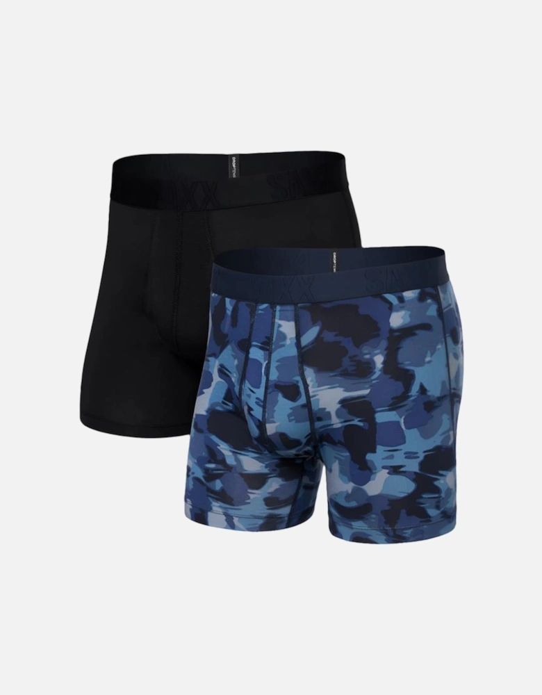 Droptemp Cooling Cotton Boxer Brief, Daybreak Camo Blue/Black