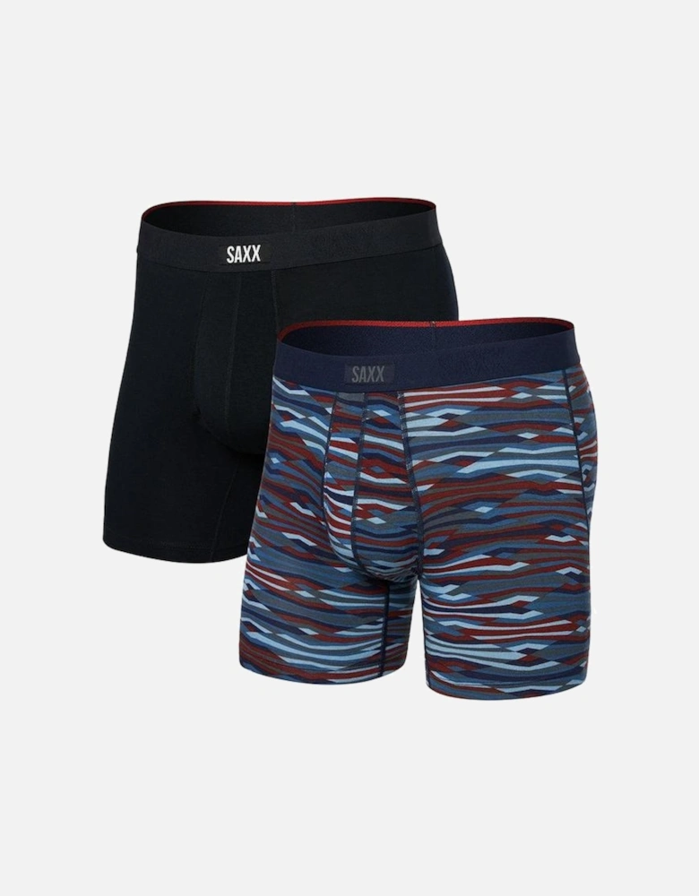 2-Pack Vibe Xtra Super Soft Boxer Briefs, Black/Blue