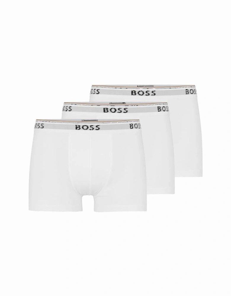 3-Pack Power Logo Boxer Trunks, White