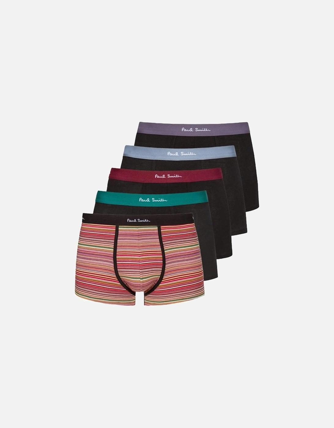 5-Pack Signature Stripe Mix Boxer Trunks, Black/Multi, 7 of 6