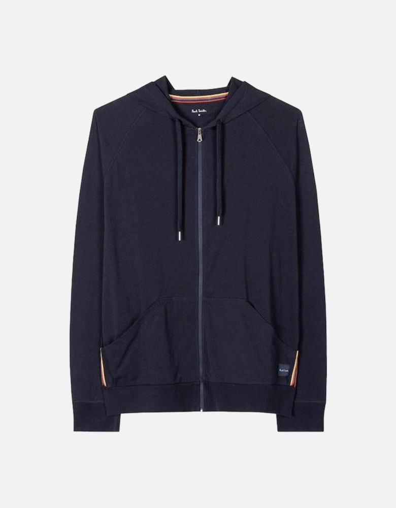 Cotton Jersey Zip Lounge Hoodie, Navy