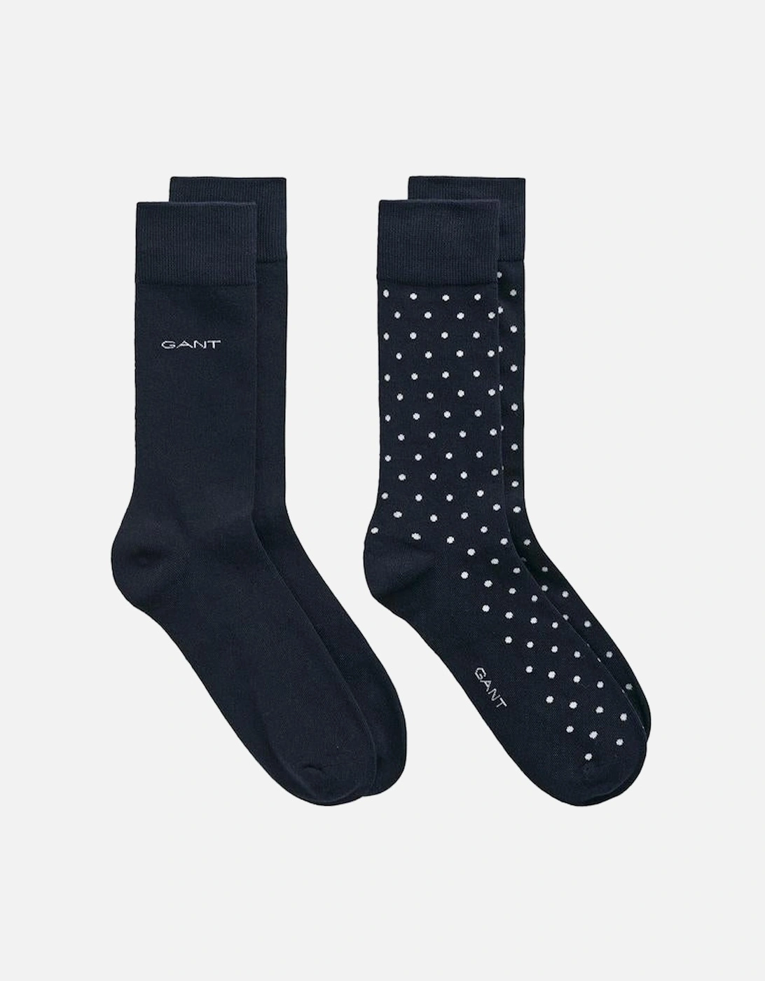 2-Pack Dot & Solid Socks, Marine, 2 of 1