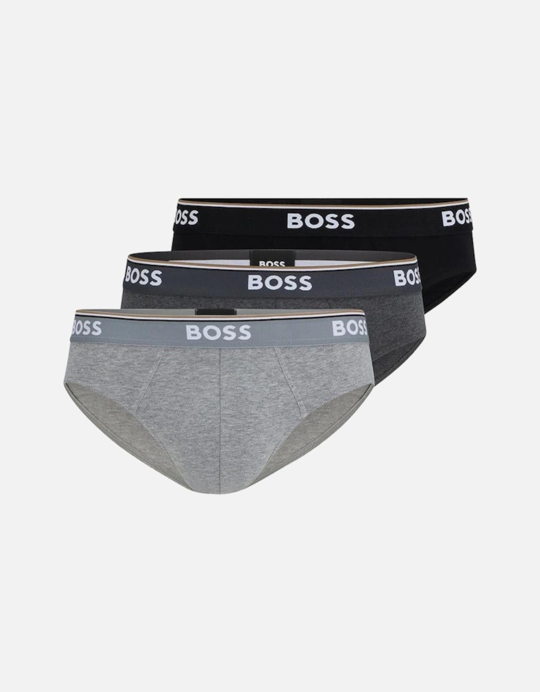 3-Pack Power Logo Briefs, Grey Combination