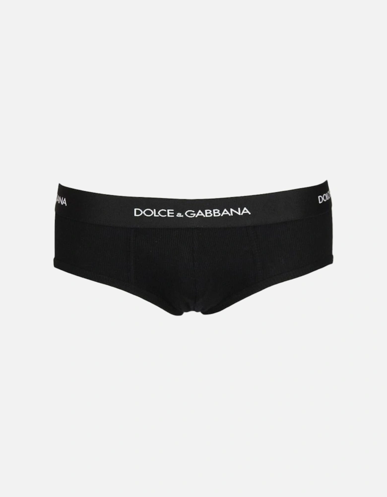 Fine-Rib Cotton Brando Brief, Black