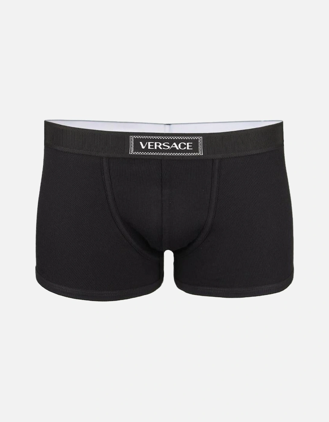 90s Vintage Logo Ribbed Boxer Trunks, Black, 4 of 3