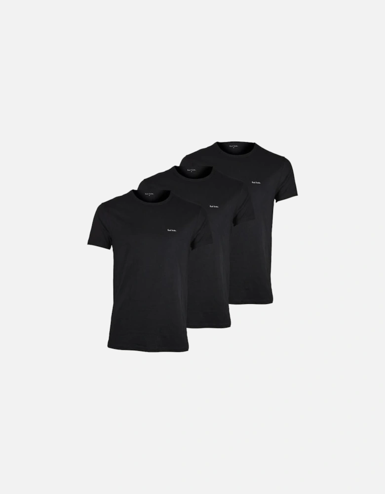 3-Pack Crew-Neck T-Shirts, Black