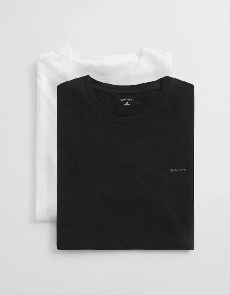 2-Pack Regular Fit Cotton Crew-Neck T-Shirts, Black/White