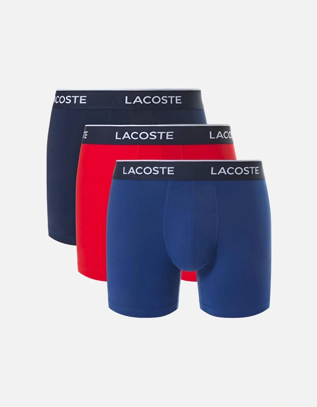 3-Pack Stretch Cotton Boxer Briefs, Navy/Blue/Red, 2 of 1