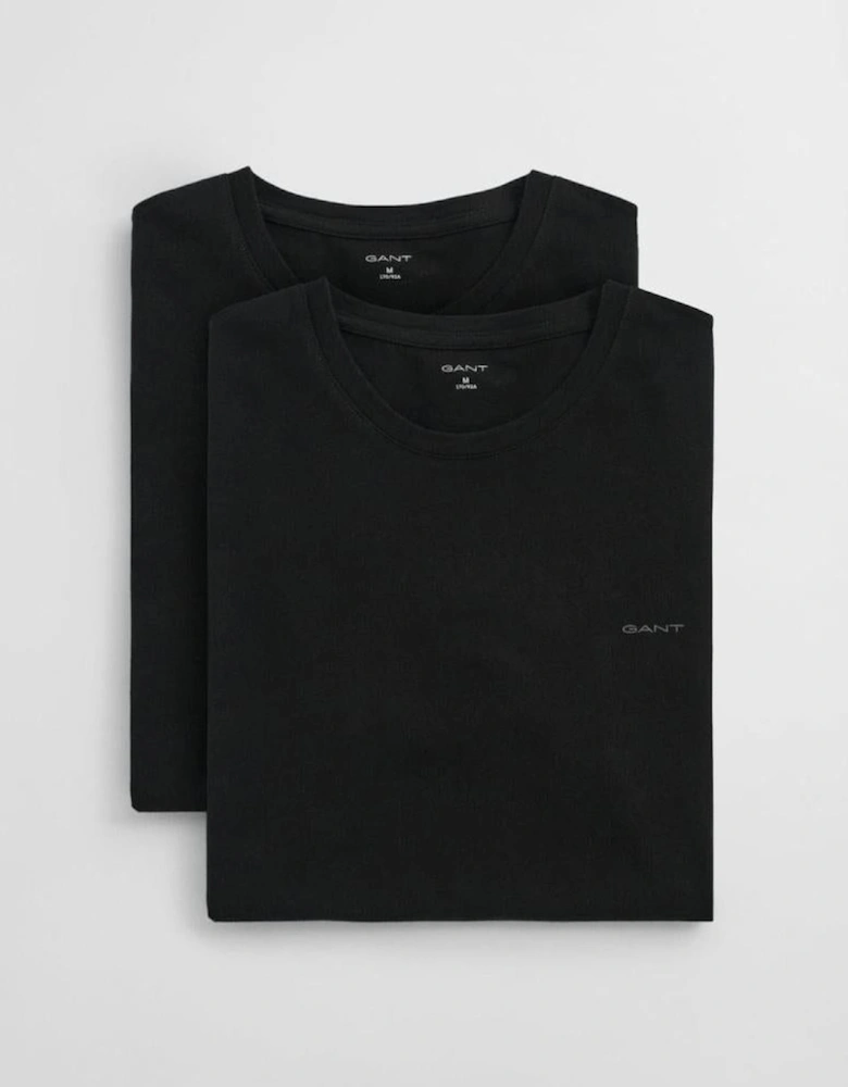 2-Pack Regular Fit Cotton Crew-Neck T-Shirts, Black