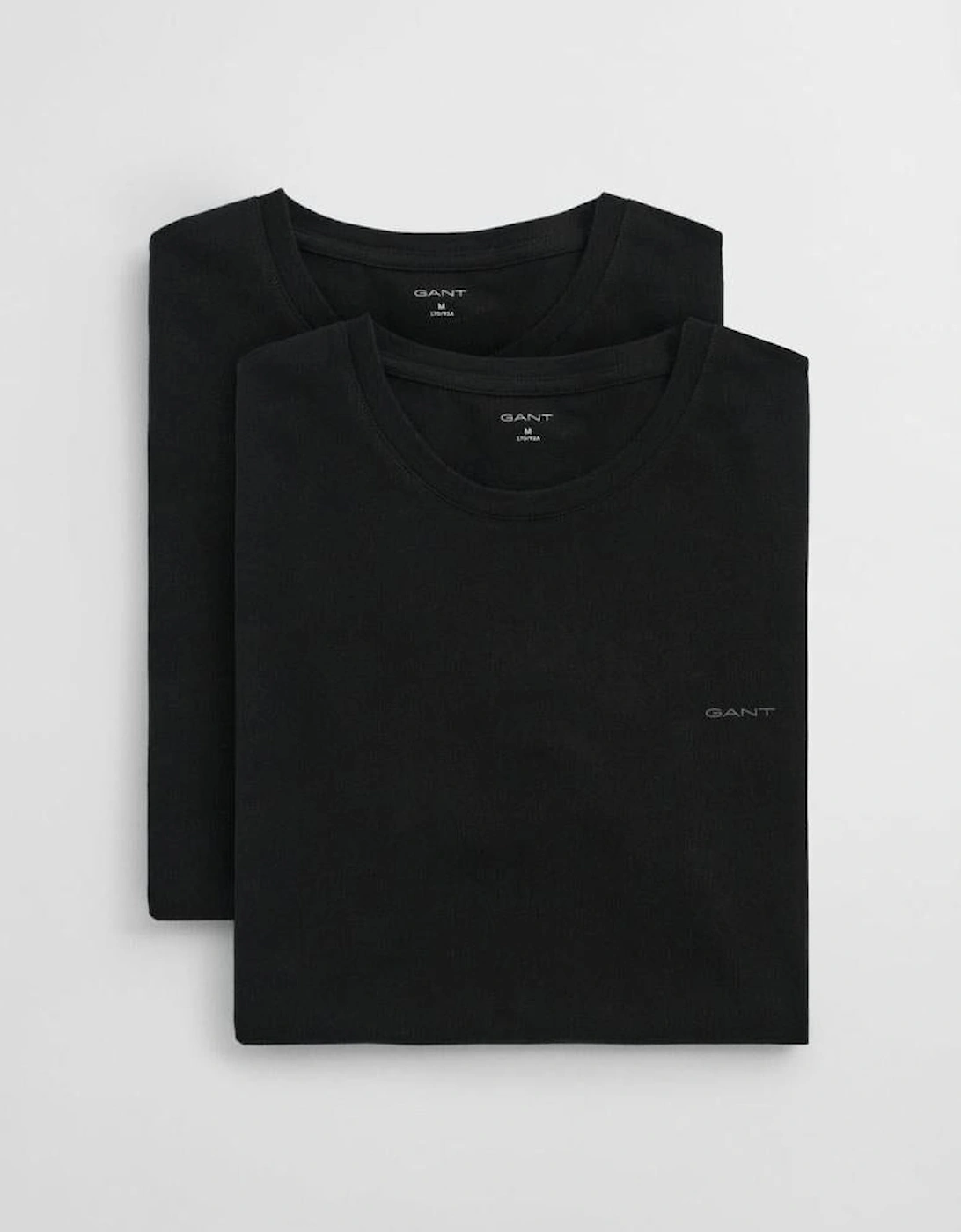2-Pack Regular Fit Cotton Crew-Neck T-Shirts, Black, 4 of 3