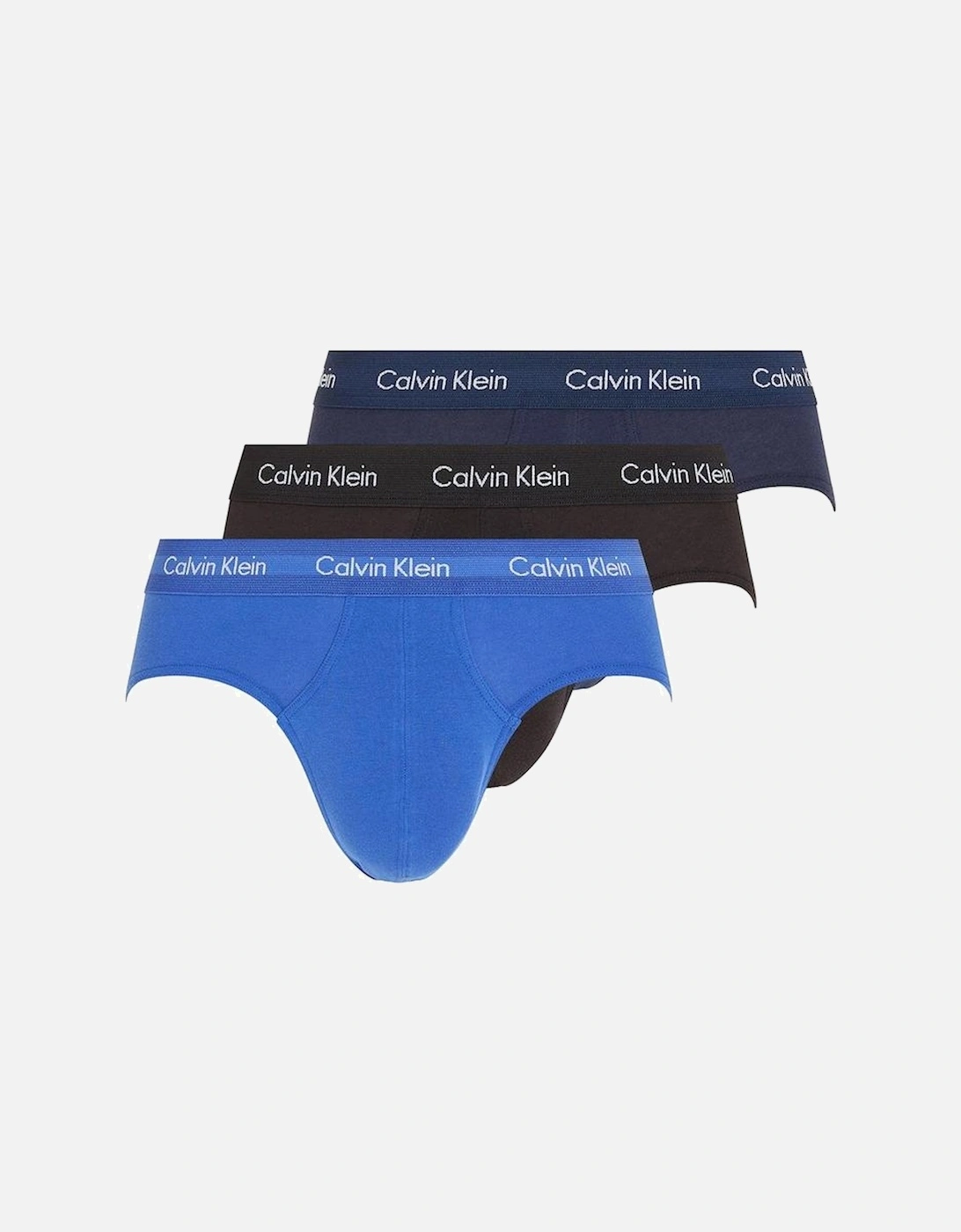 Cotton Stretch 3-Pack Briefs, Navy/Black/Blue, 9 of 8