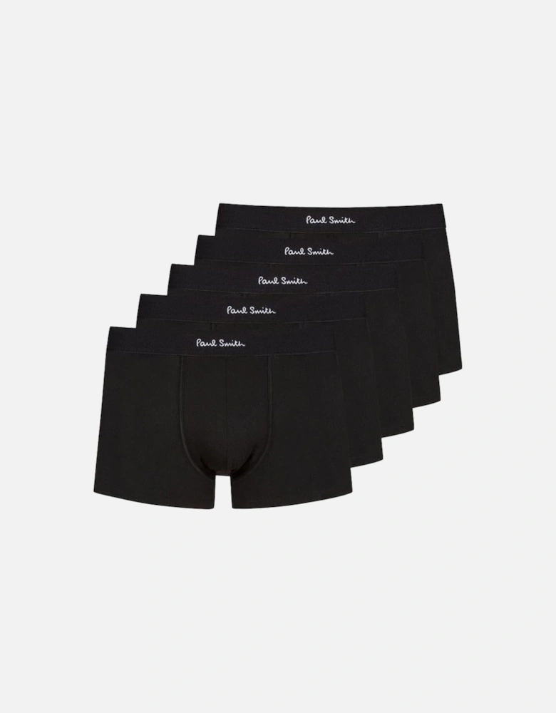 5-Pack Classic Boxer Trunks, Black
