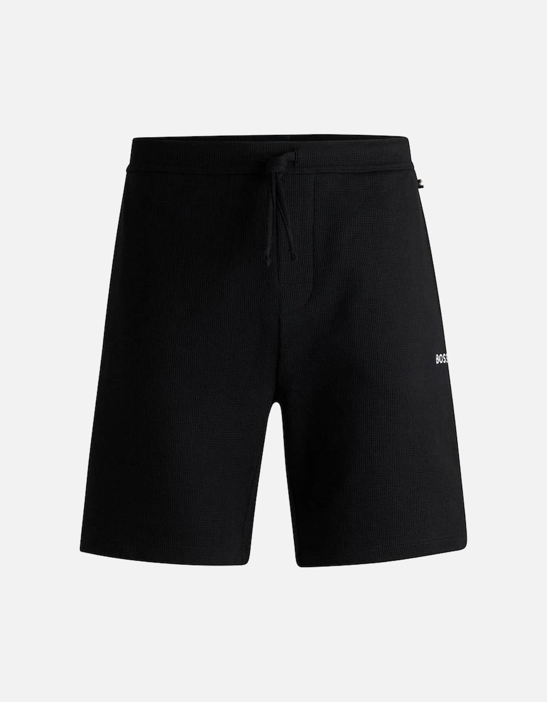 Cotton-Blend Pyjama Shorts, Black, 3 of 2