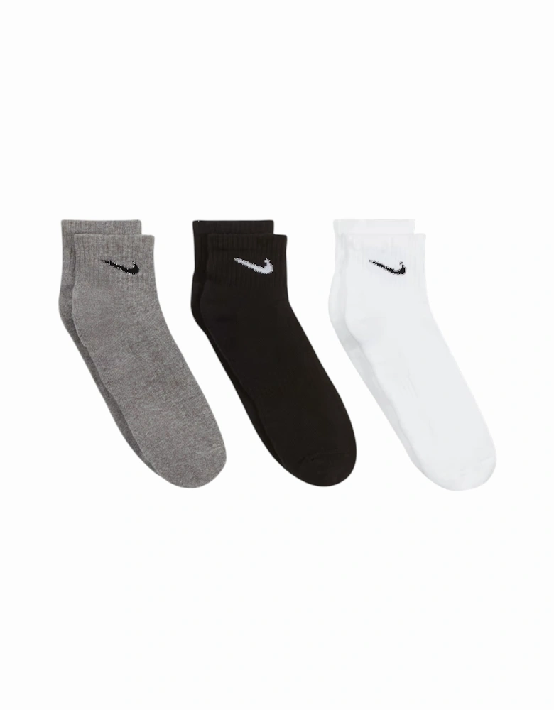 SX7667 Mens Ankle Socks Everyday Cushioned 3X Pack Low Cut Training Socks