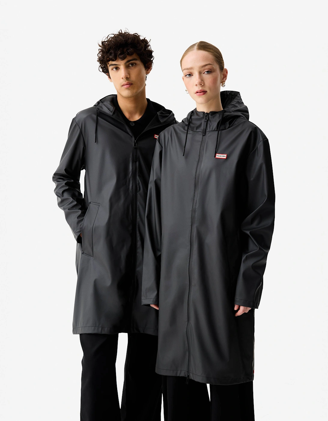 Women's Hunter Andrea Unisex Rain Coat - Black - Size: 10/8