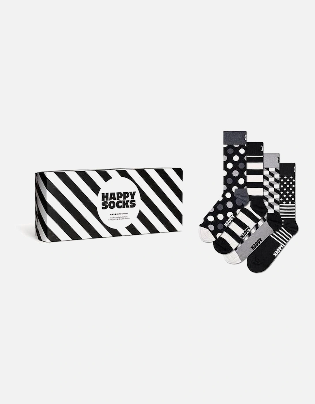 4-Pack Classic Socks Gift Set, Black/White, 8 of 7