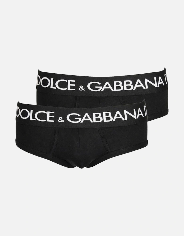 2-Pack Cotton Jersey Brando Briefs, Black