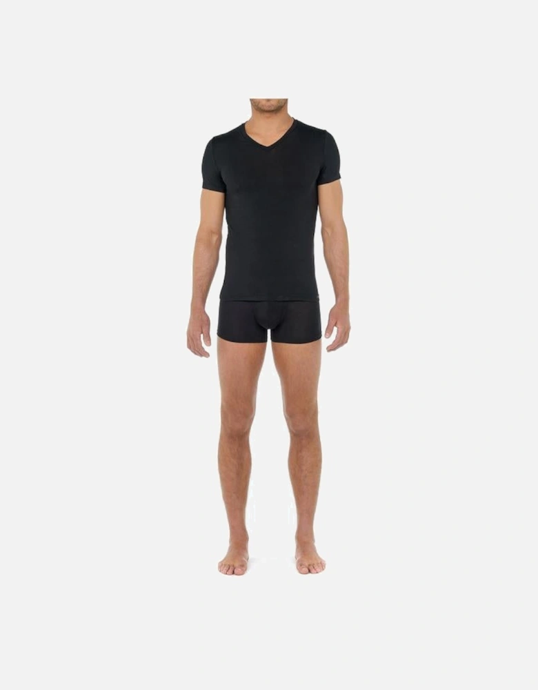 Tencel Soft V-Neck T-Shirt, Black
