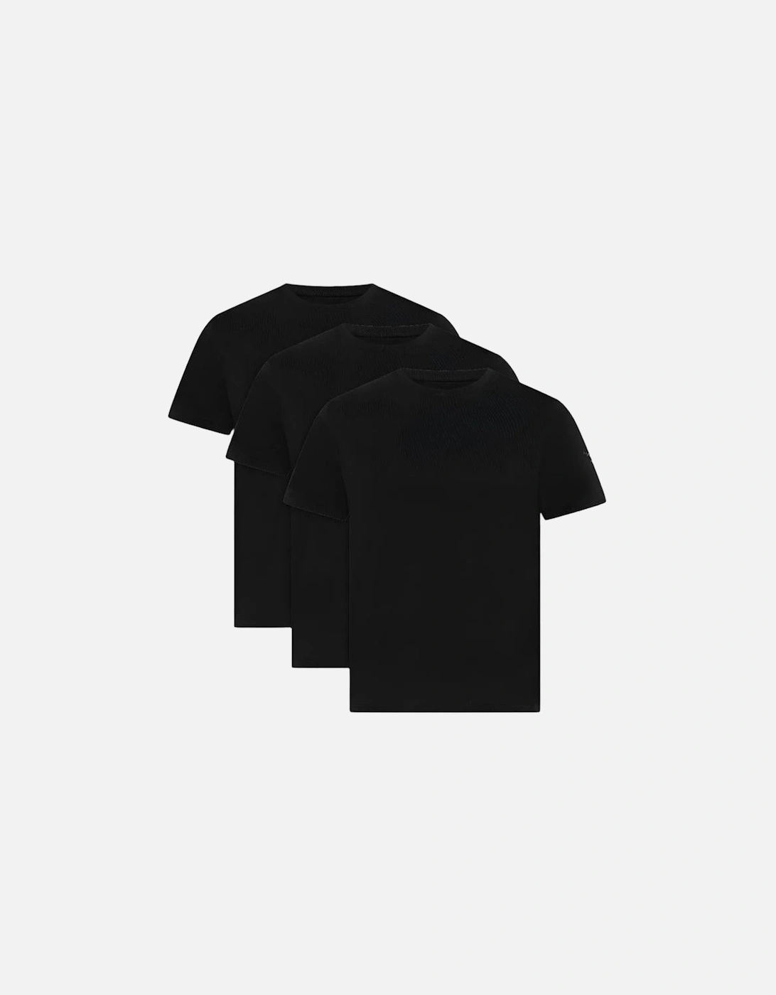 3-Pack Cotton Stretch Crew-Neck T-Shirts, Black, 2 of 1