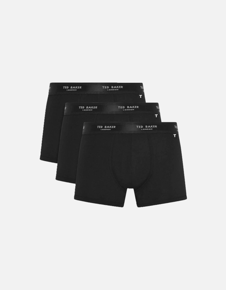 3-Pack Core Boxer Trunks, Black