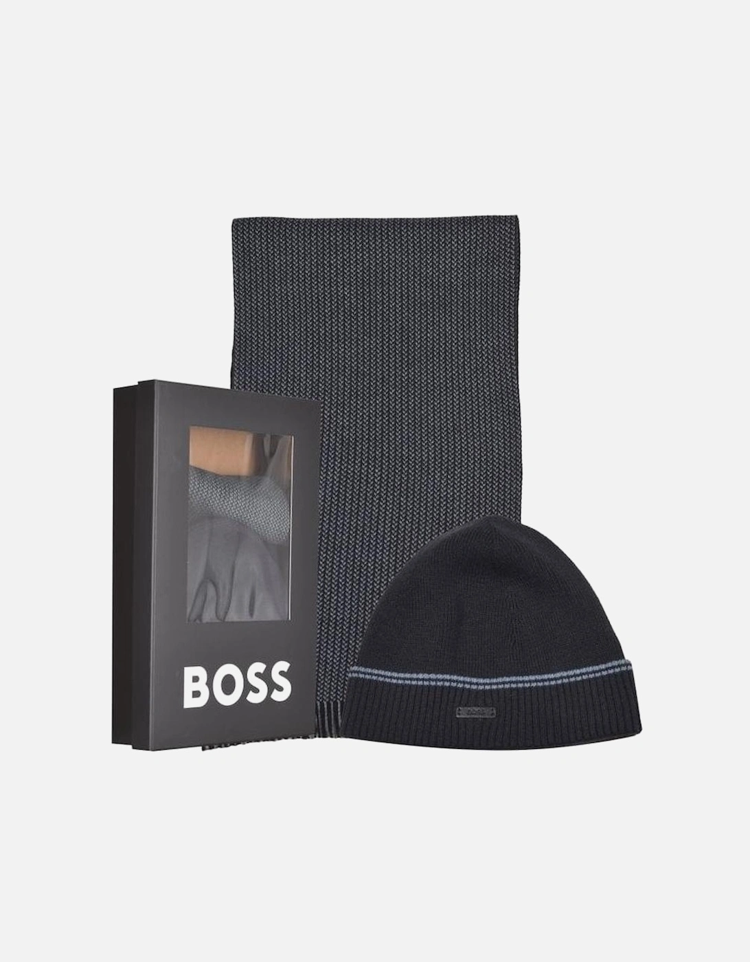 Premium Beanie Hat & Scarf Gift Set, Dark Blue, 15 of 14