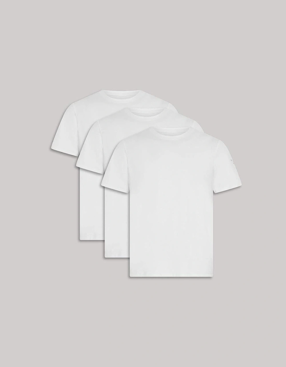 3-Pack Cotton Stretch Crew-Neck T-Shirts, White, 2 of 1