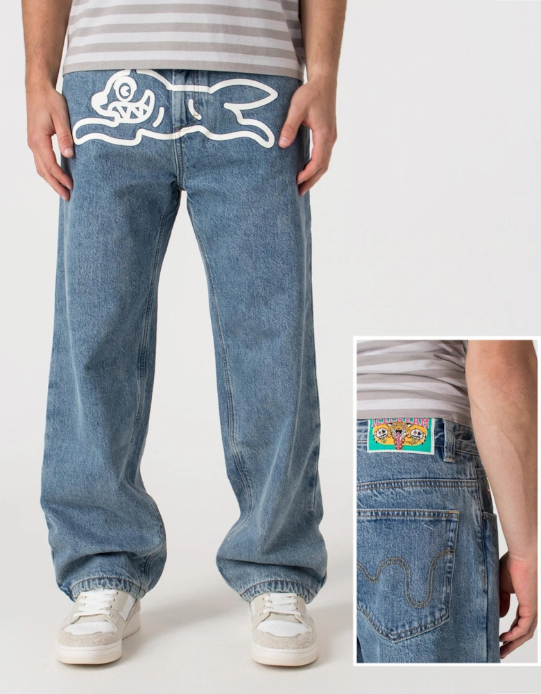 Check Lined Denim Pants