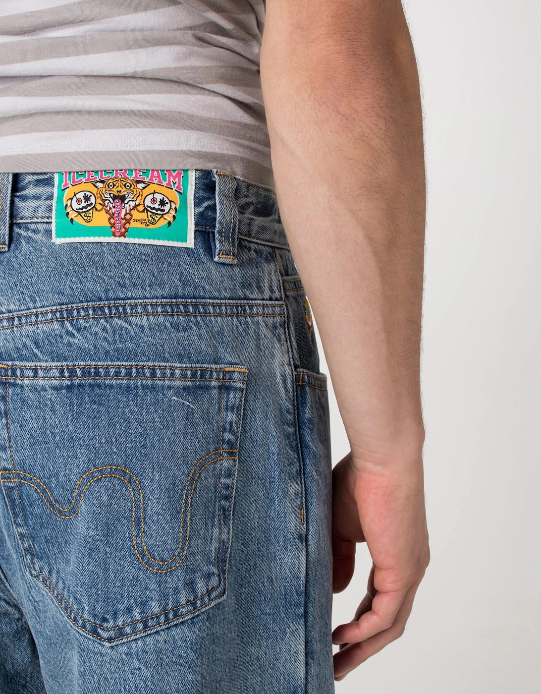 Check Lined Denim Pants